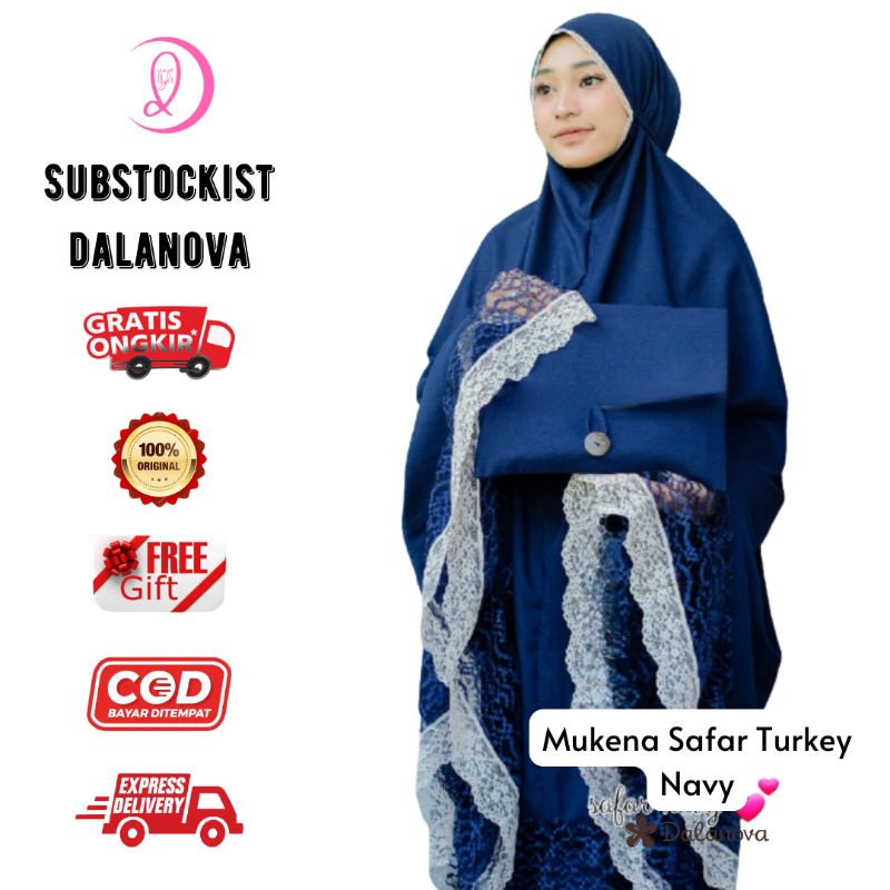 Mukena Safar Turkey Dalanova Part 1 Mukena Ibu dan Anak Free Pouch Sajadah Muka