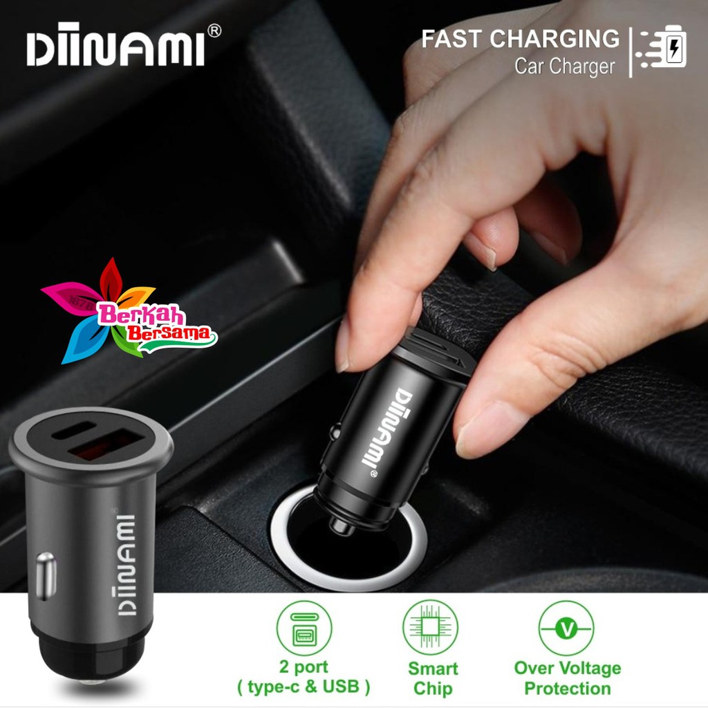 BM078 Cashan mobil original DIINAMI C17 dual usb qualcom 6A Samsung oppo xiaomi Vivo BB3482