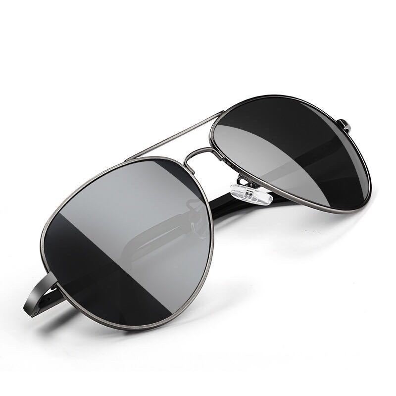 kacamata Pria Retro Police Sunglasses Pantai Hitam KKPRO-SILVER