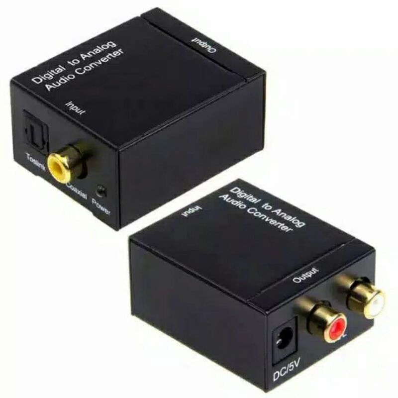 (COD) PAKET DIGITAL TO ANALOG AUDIO CONVERTER OPTICAL/COAXIAL TO RCA + KABEL TOSLINK OPTICAL OPTIC AUDIO 1.5M DARI TV KE SPEAKER AKTIF ORIGINAL