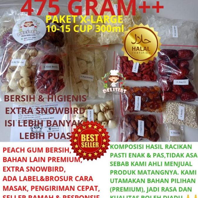 

Peach Gum Dessert Lengkap Isi Komplit dan Banyak 430g