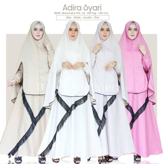 ADIRA SYARI gamis maxmara murah baju muslim polos setelan gamis pkus jilbab non ped ori by ORINAWA