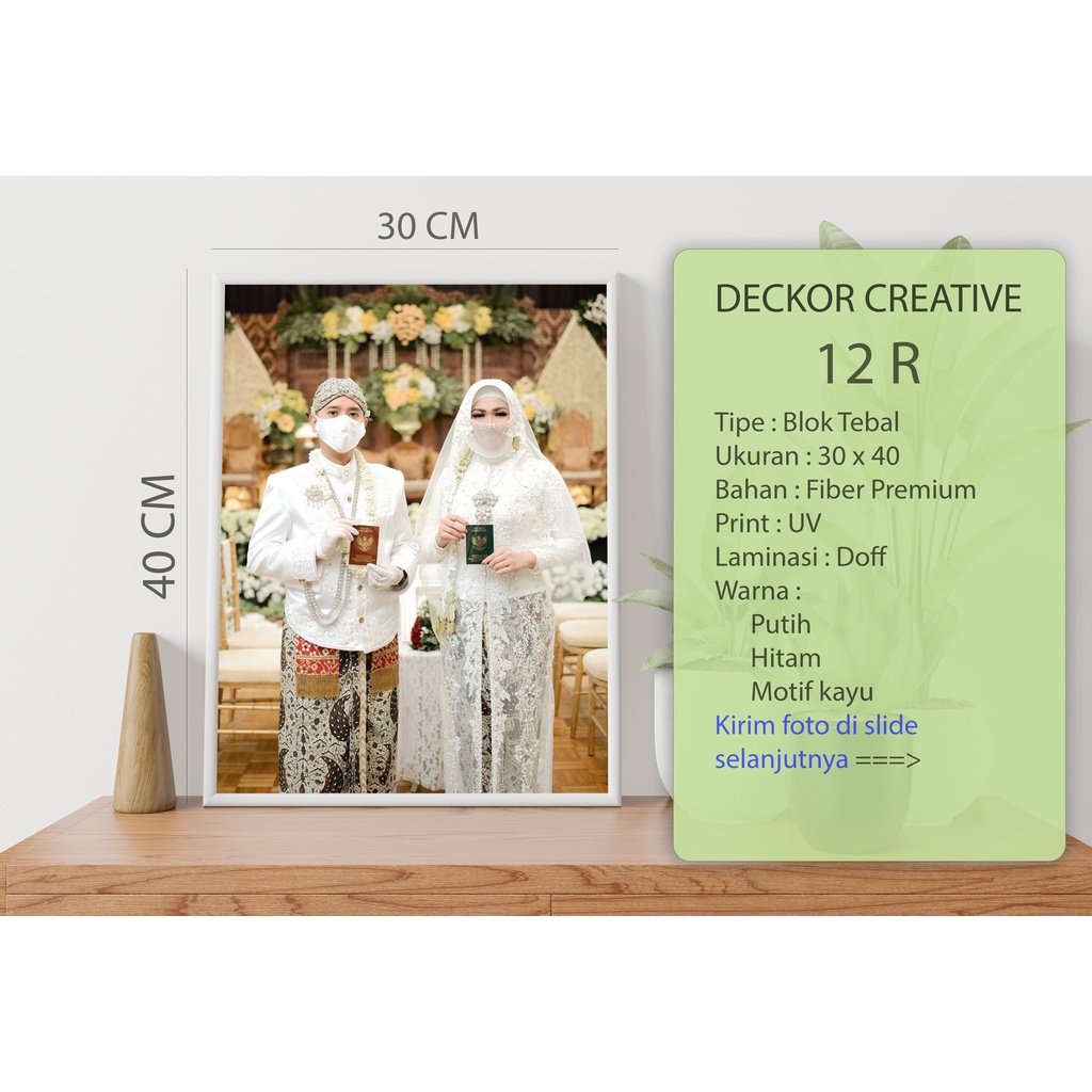 Cetak foto + bingkai blok 30 x 40 | 12R