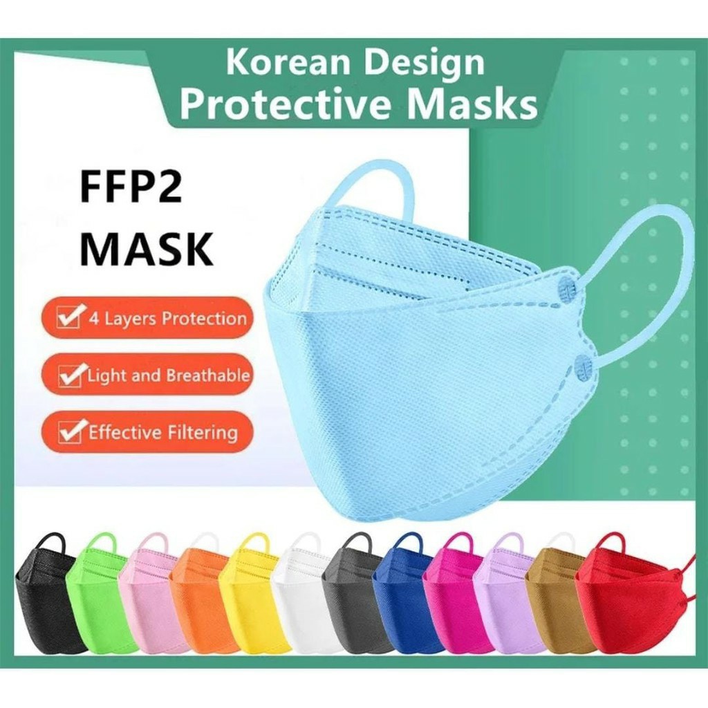 Masker Korea 4ply Isi 10 Pcs KF94 Protective Mask Kesehatan Masker Medis Korea IZIN RESMI BNPB