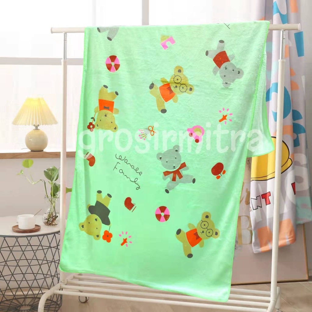 Handuk Bayi Handuk Mandi Microfiber Handuk Anak Besar Lebut Berdaya Serap Tinggi Motif Bear