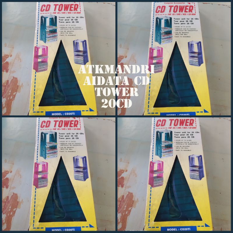 TEMPAT RAK CD AIDATA CD TOWER 20CD ORIGINAL