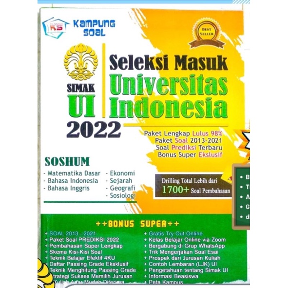 KAMPUNG SOAL SIMAK UI SAINTEK 2022 ( SELEKSI MASUK UNIVERSITAS INDONESIA 2022 )