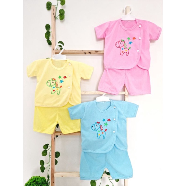 OBRAL! ECER SETELAN PIYAMA PANJANG/PENDEK/CP BAYI ALL SIZE 0-3BULAN BORDIR 100%KATUN