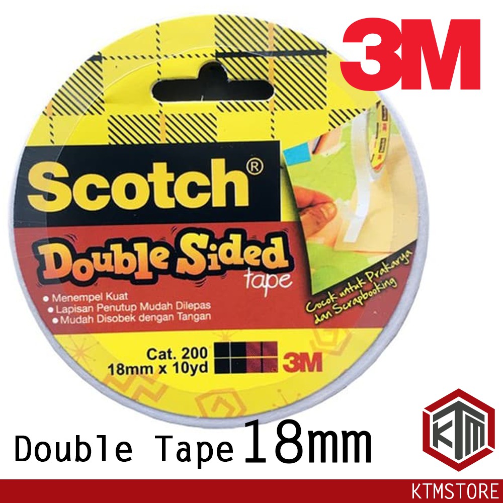 Double Tape 3M Solatip Lakban 18 mm x 100 Y 200 SCOTCH