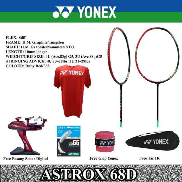 mantul habis badminton YONEX ASTROX 68 D 68D GIDEON RAKET BADMINTON ORIGINAL