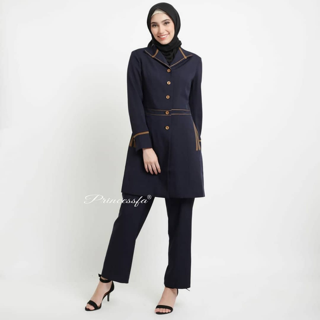 Seragam Princessfa Guru Blazer  Seragam Guru Biru Dongker PNS Blazer Setelan Tunik Dongker Princess