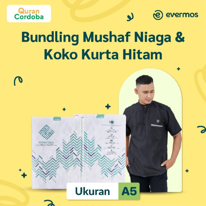 

Cordoba X- Bundling Mushaf Niaga A5 Millenial + Koko Kurta Hitam L Cover Putih Hijau