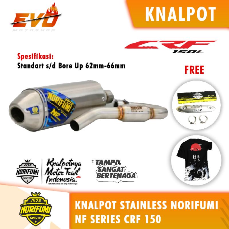 knalpot norifumi crf 150 nf series stainlese