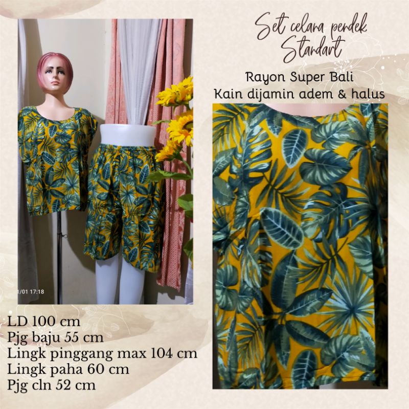 Setcel Rayon Bali //Setcel pendek Rayon Bali //Stelan celana pendek //Baby doll Rayon Bali //Piyama celana pendek