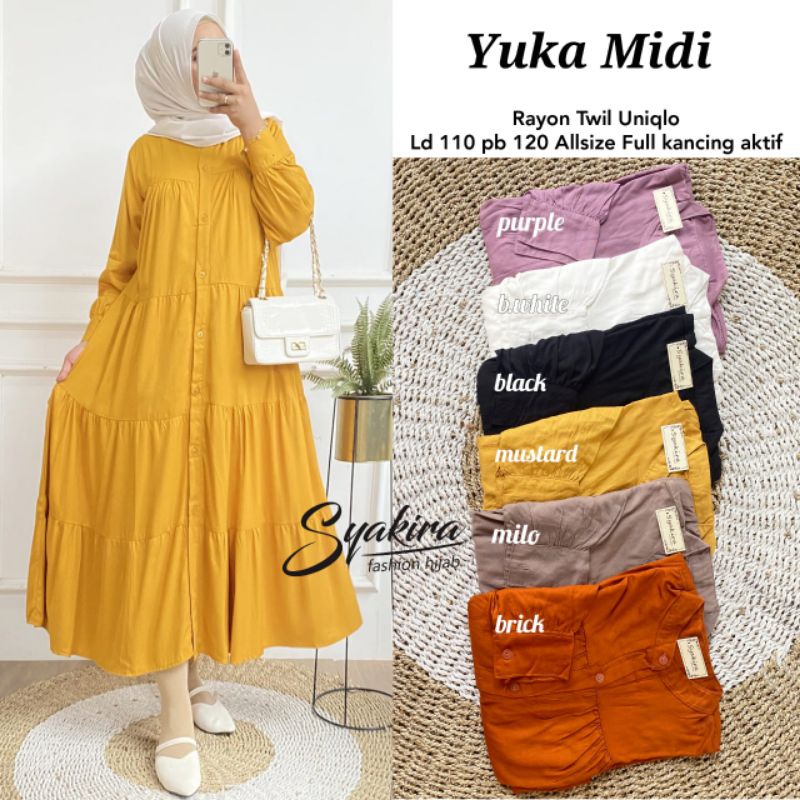 yuka midi dress by syakira gamis 25/6 restok