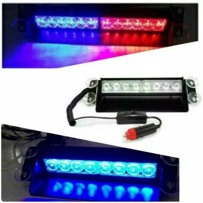BARU VARIASI MOBIL LAMPU LED STROBO DASHBOARD MERAH BIRU / BIRU - BIRU #1