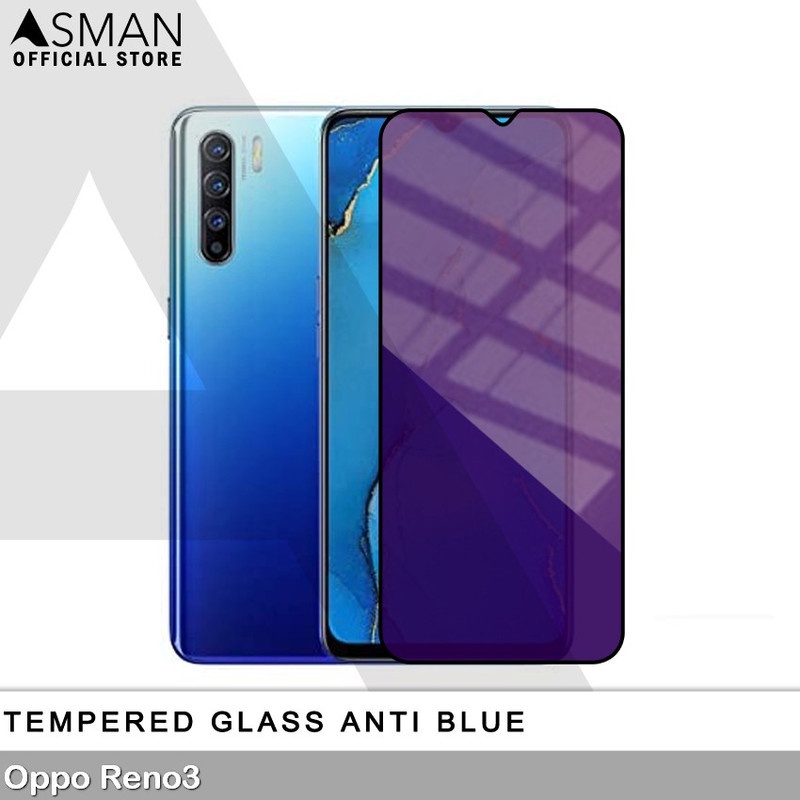 Tempered Glass Blue Light Full Lem OPPO Reno3 Anti Radiasi