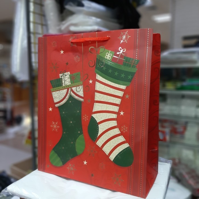 

(TERLARIS) Hot Produk Paperbag Christmas/Tas Kertas Natal Uk 25X30 Berkualitas