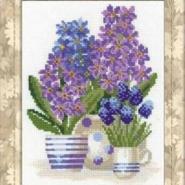 Promo paket kristik bunga pot ungu lavender Diskon