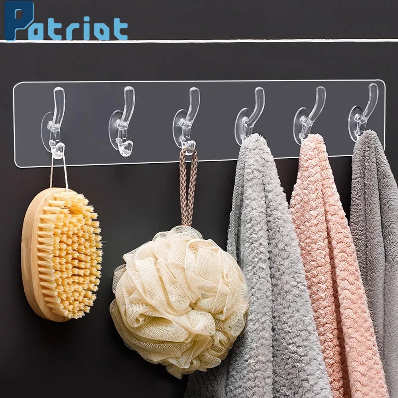 1/4Pcs Multi-Purpose Wall Hooks Self Adhesive Sticky Wall Hangers Hooks for  Kitchen Bathroon Towel Wall Hangers Hooks