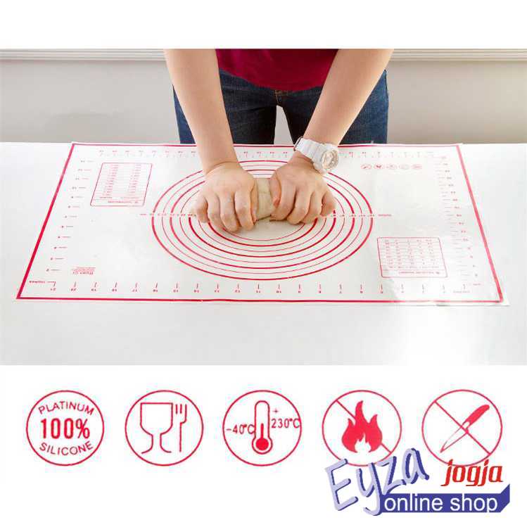 

PROMO TERMURAH One Two Cups Silicone Mat Alas Adonan Pizza Martabak 40x60CM - JJ63112