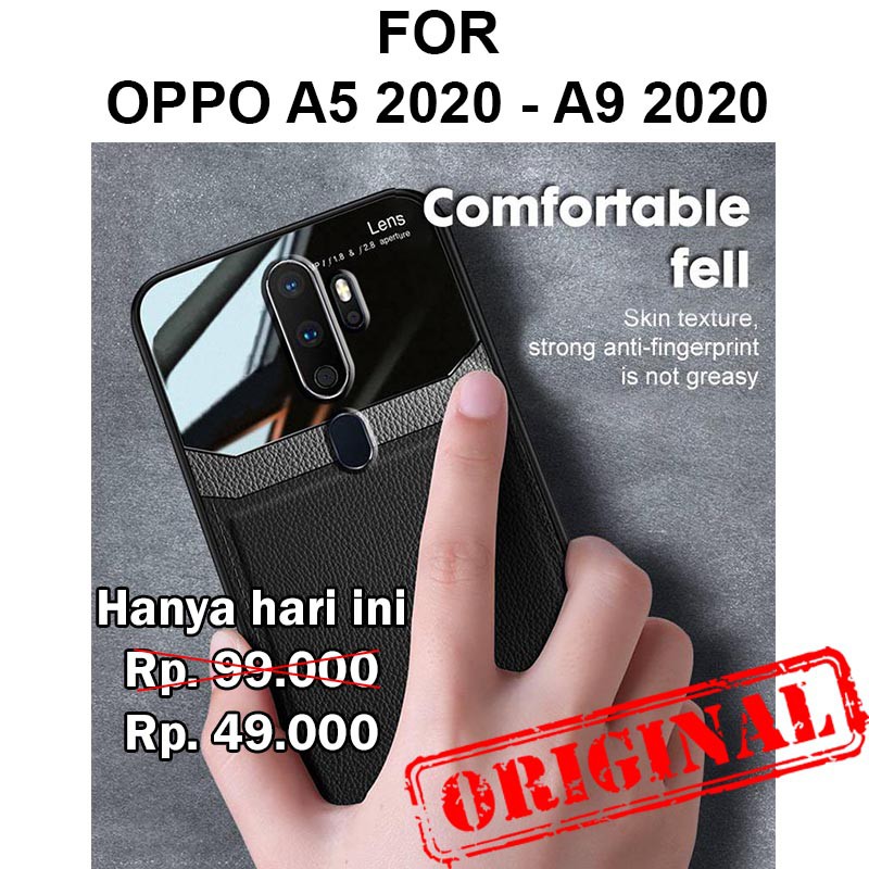 MIRROR LEATHER case Oppo A5 2020 - A9 2020 casing cover silikon tpu kulit slim