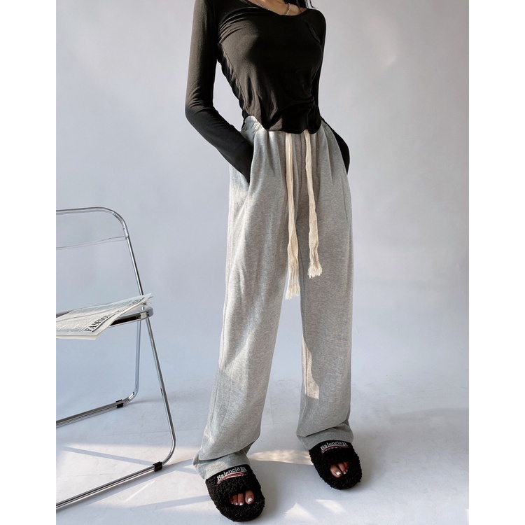 【LIVIAHOME】Cool Girl High Waist Loose Straight Casual Wide Leg Pants 7313