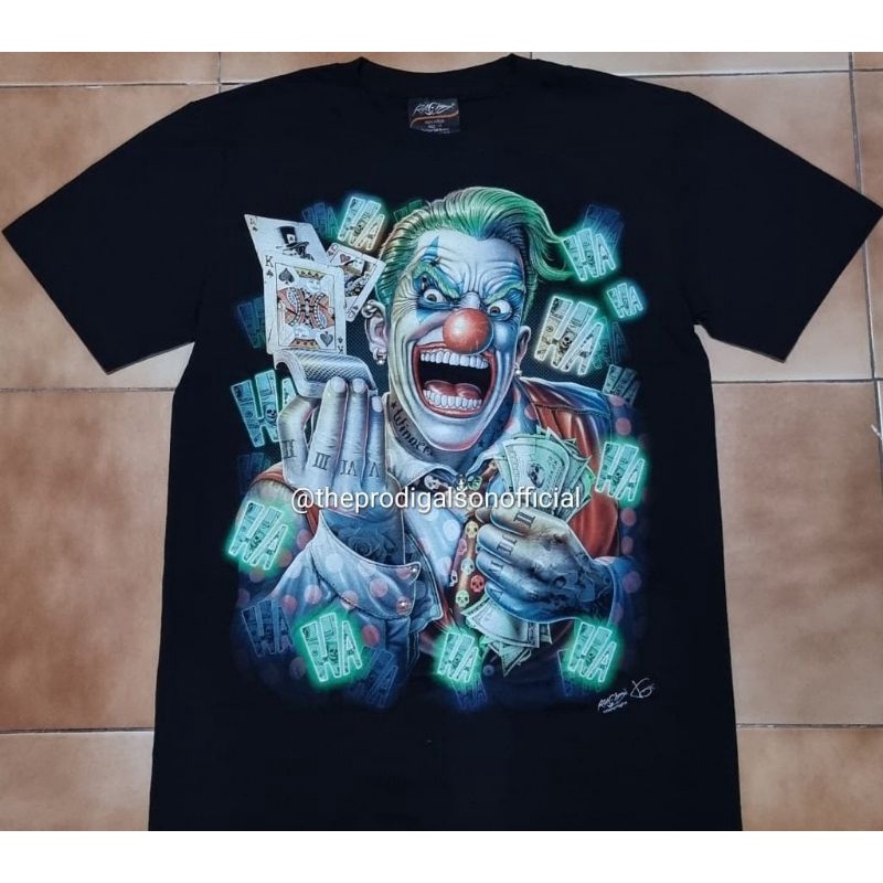 Kaos Rock Chang Import Size XL Joker 4D Glow in The Dark