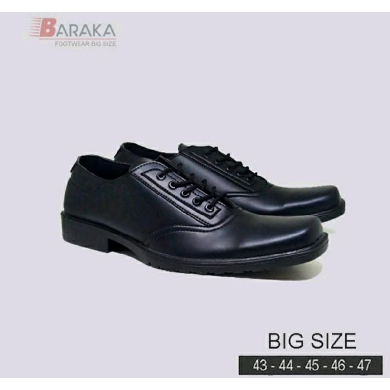 Sepatu OXPORD Big Size 43-47 Moccasin Bahan Kulit Ukuran JUmbo Bahan KULIT / Slip On Tali Hitam Pria Style Mewah, 44