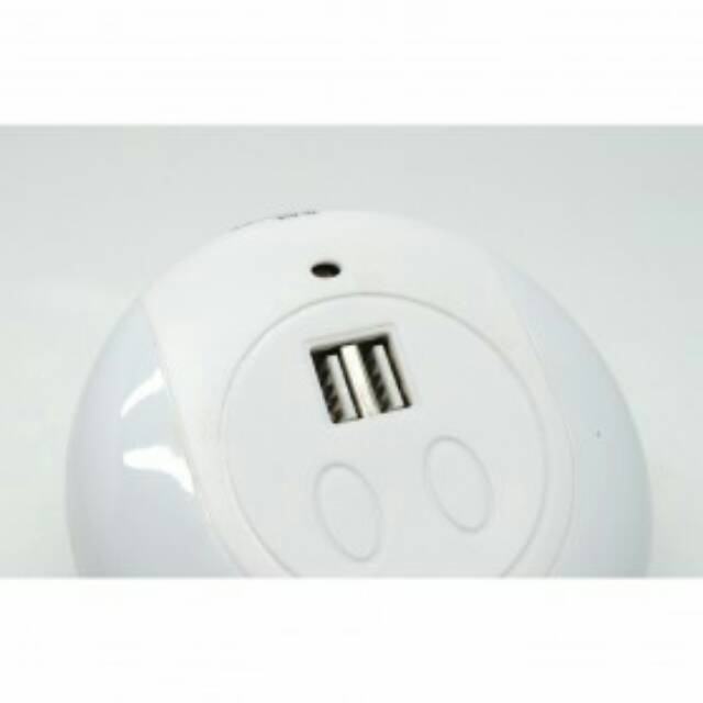 Lampu Tidur LED Sensor Cahaya dengan 2 Port USB