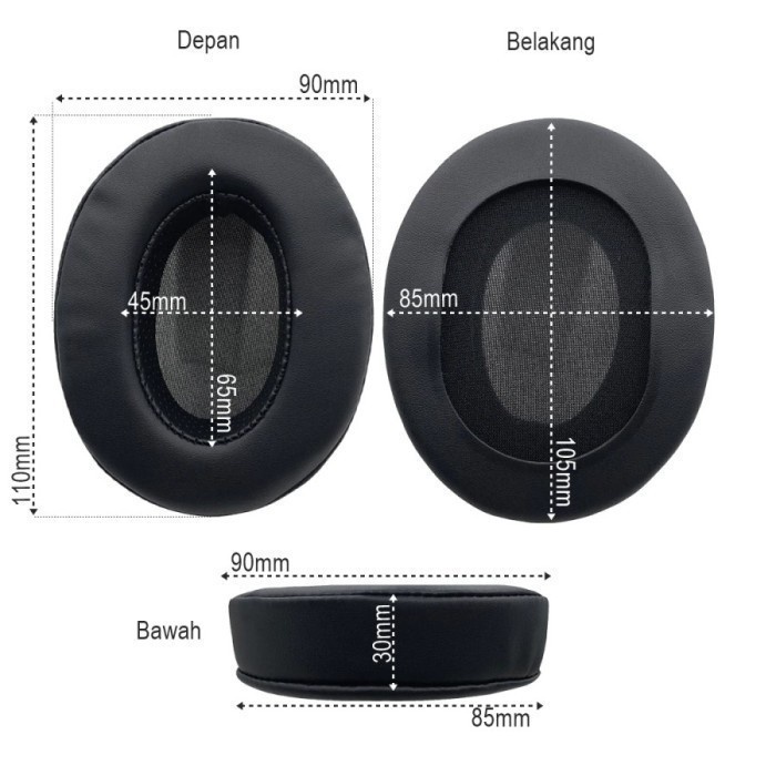 Earcup Earpad Ear Cushion Leather Brainwavz Ear pad ATH-M50x M40x SX1 M50xBT MSR7 Busa Bantalan Foam