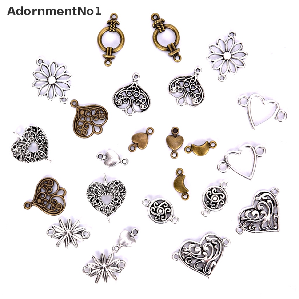 (AdornmentNo1) 50pcs / Lot Konektor Liontin Antik Bentuk Infinity Bahan Alloy Untuk Perhiasan DIY