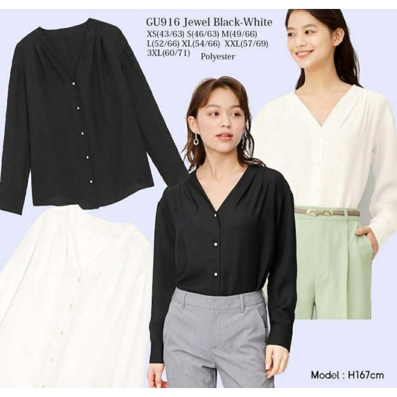 GU by UNIQLO JEWEL BLOUSE EC06880105-2#