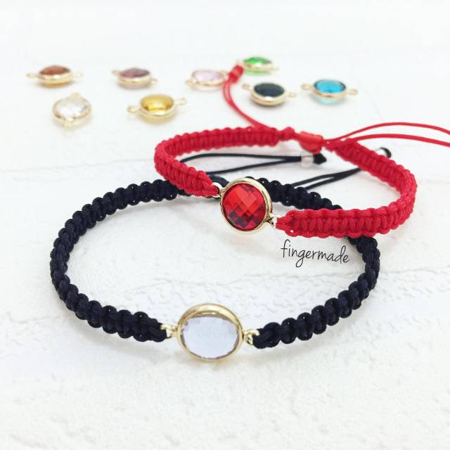 CRYSTAL CONNECTOR BRACELET / GELANG MACRAME BATU TALI HANDMADE