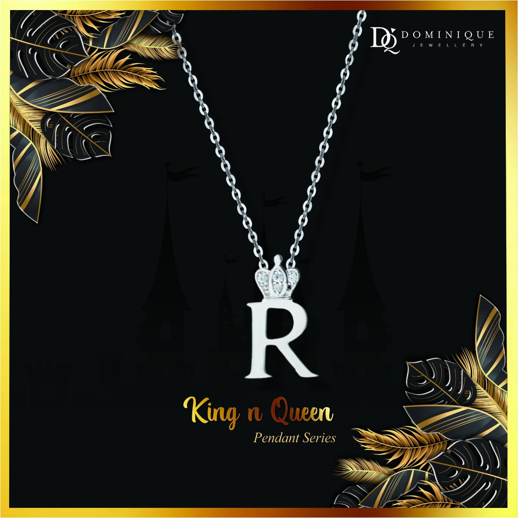 

Dominique Jewellery-Diamond Pendant Kalung Alpha Beta R King & Queen