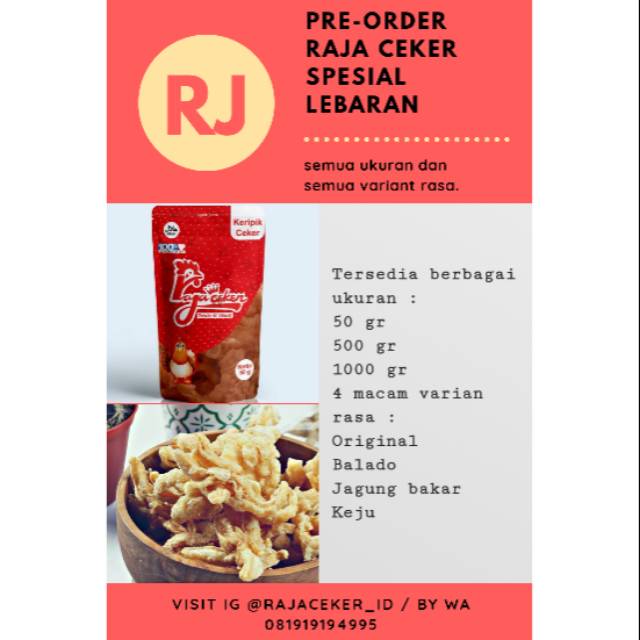 

KERIPIK CEKER Kemasan 50gr