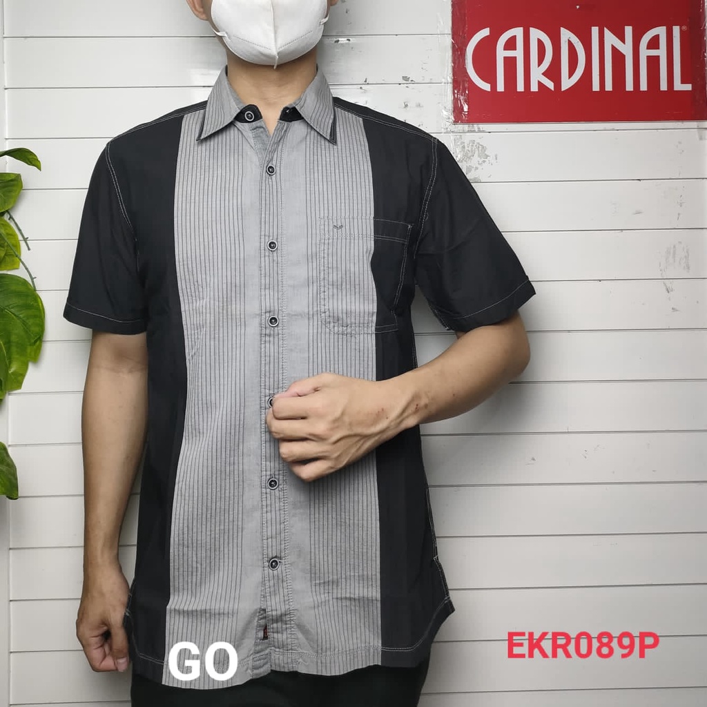 gof CKR CARDINAL KEMEJA CASUAL Pakaian Atasan Pria Kemeja Reguler Hem Casual Santai Lengan Pendek