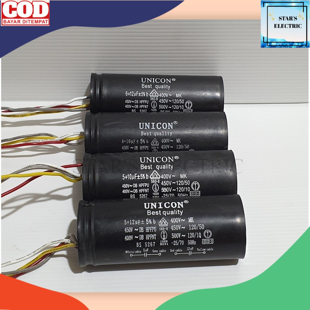 Kapasitor Mesin Cuci 2 Tabung ( untuk merk Sanyo, Aqua, Sanken, Sharp, Polytron, Panasonic ) Merk Ra