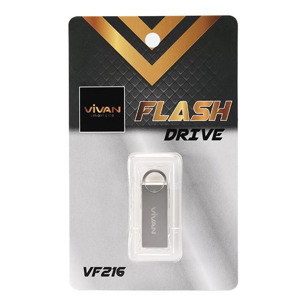 silver Flashdisk Vivan VF216 16gb / VF208 8gb with 360 rotation Pearl Nickel original