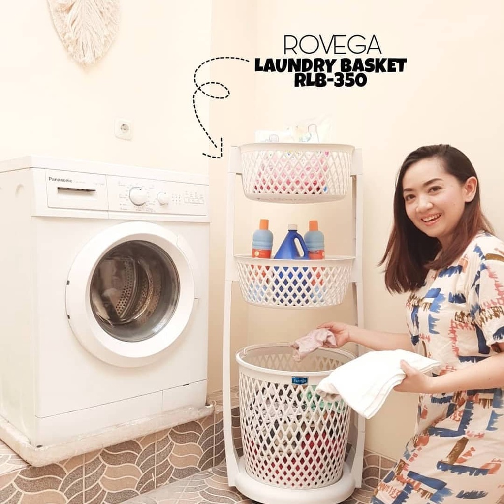 Rovega Laundry Basket Rak Keranjang Baju Kotor RLB350 Keranjang Binatu Rovega Original