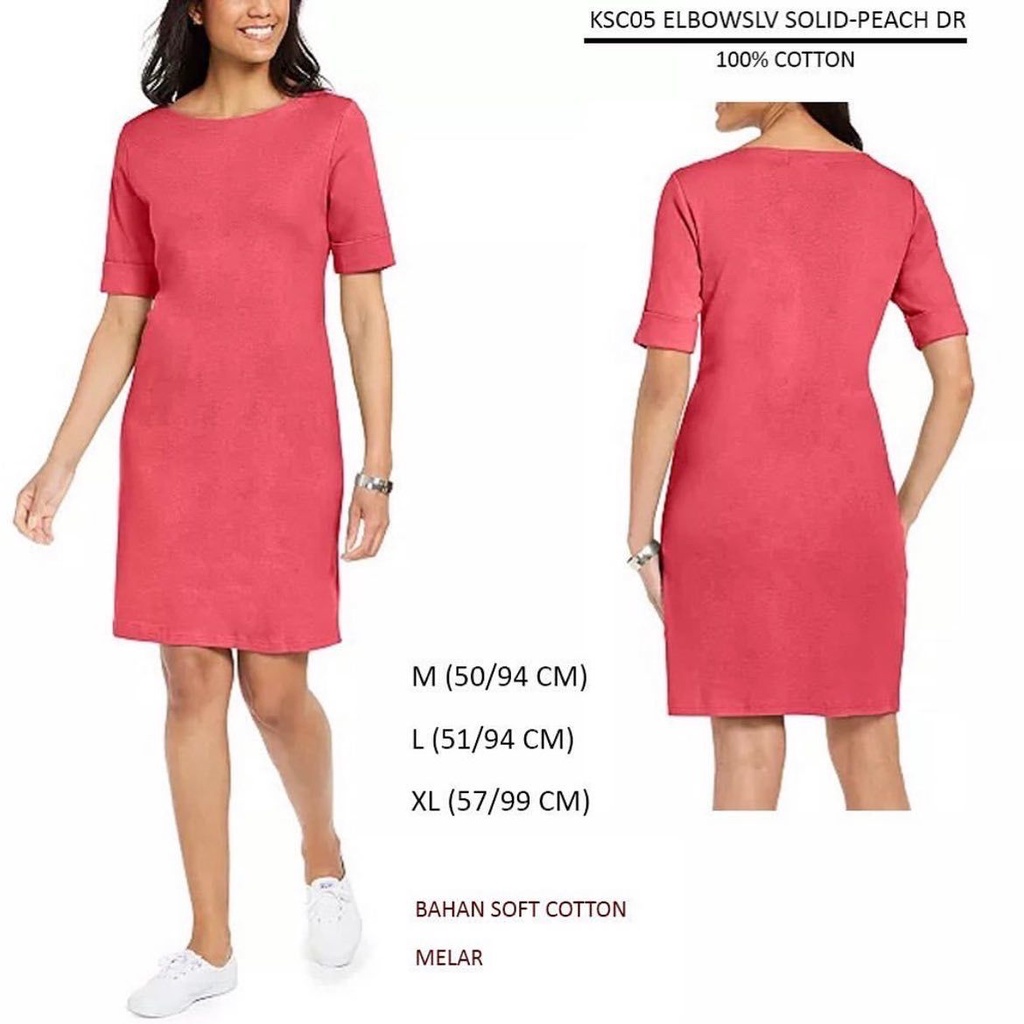 Dress Wanita Karen Scott 05 Elbowslv Dr