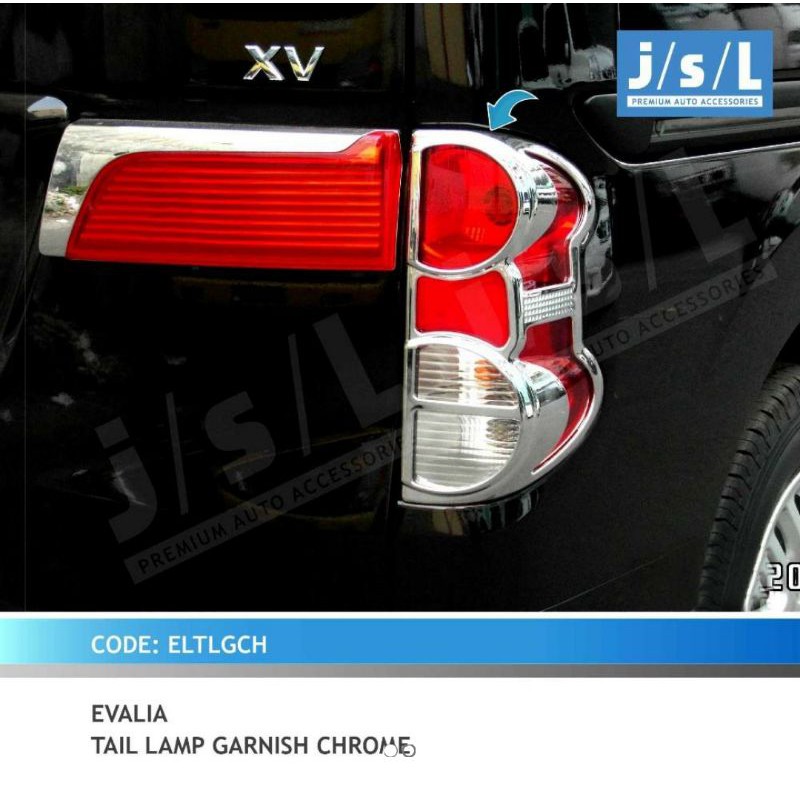 garnish lampu belakang Evalia chrome / tail lamp garnish jsl