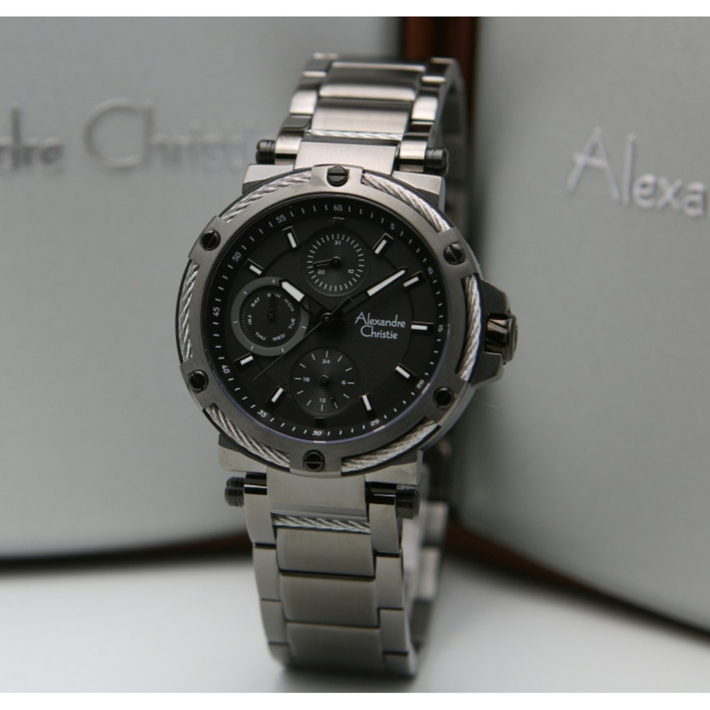 Alexandre Christie AC6561 Original Jam Tangan Wanita Stainless Full Black
