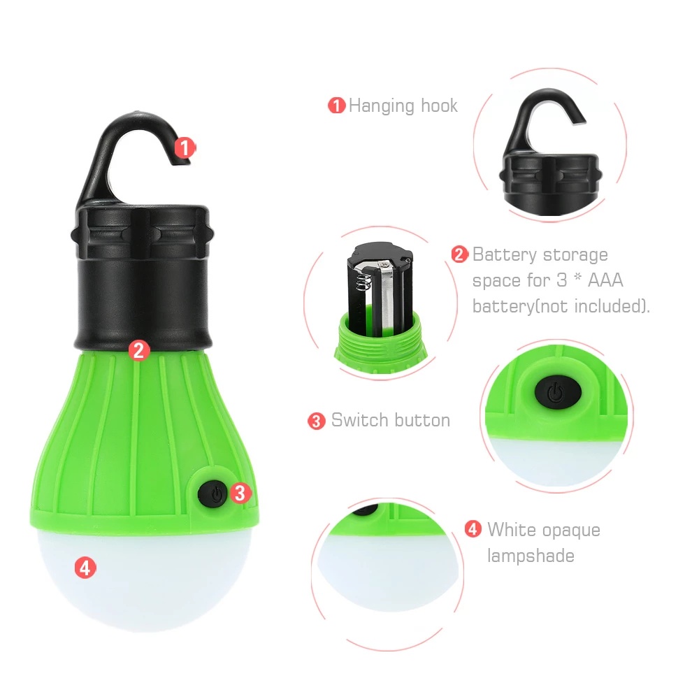 Lampu Bohlam Emergency Mini Portable Tenaga Baterai Untuk Tenda Camping