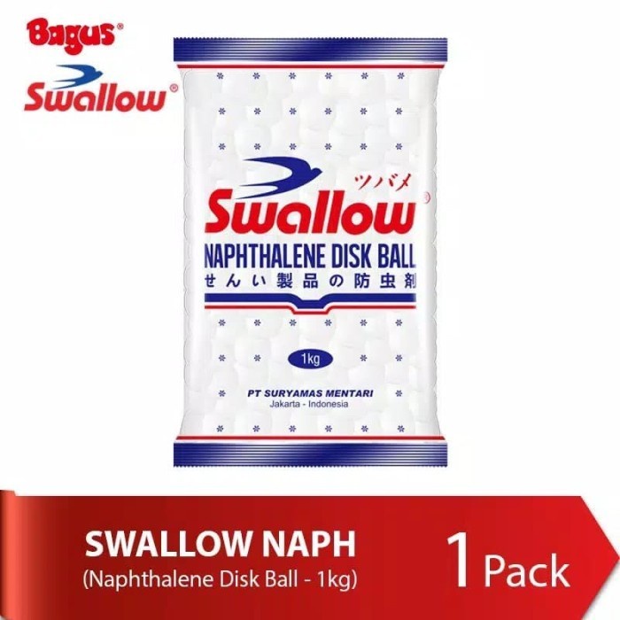 Swallow Kamper / Kapur Barus Putih | Naphthalene Disk Ball 1 kg S-122