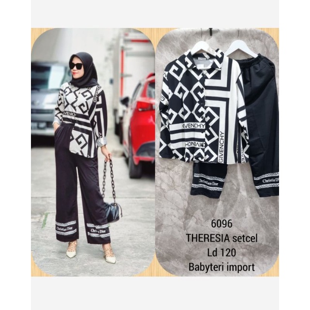 setelan wanita celana dior kekinian murah Ld 120