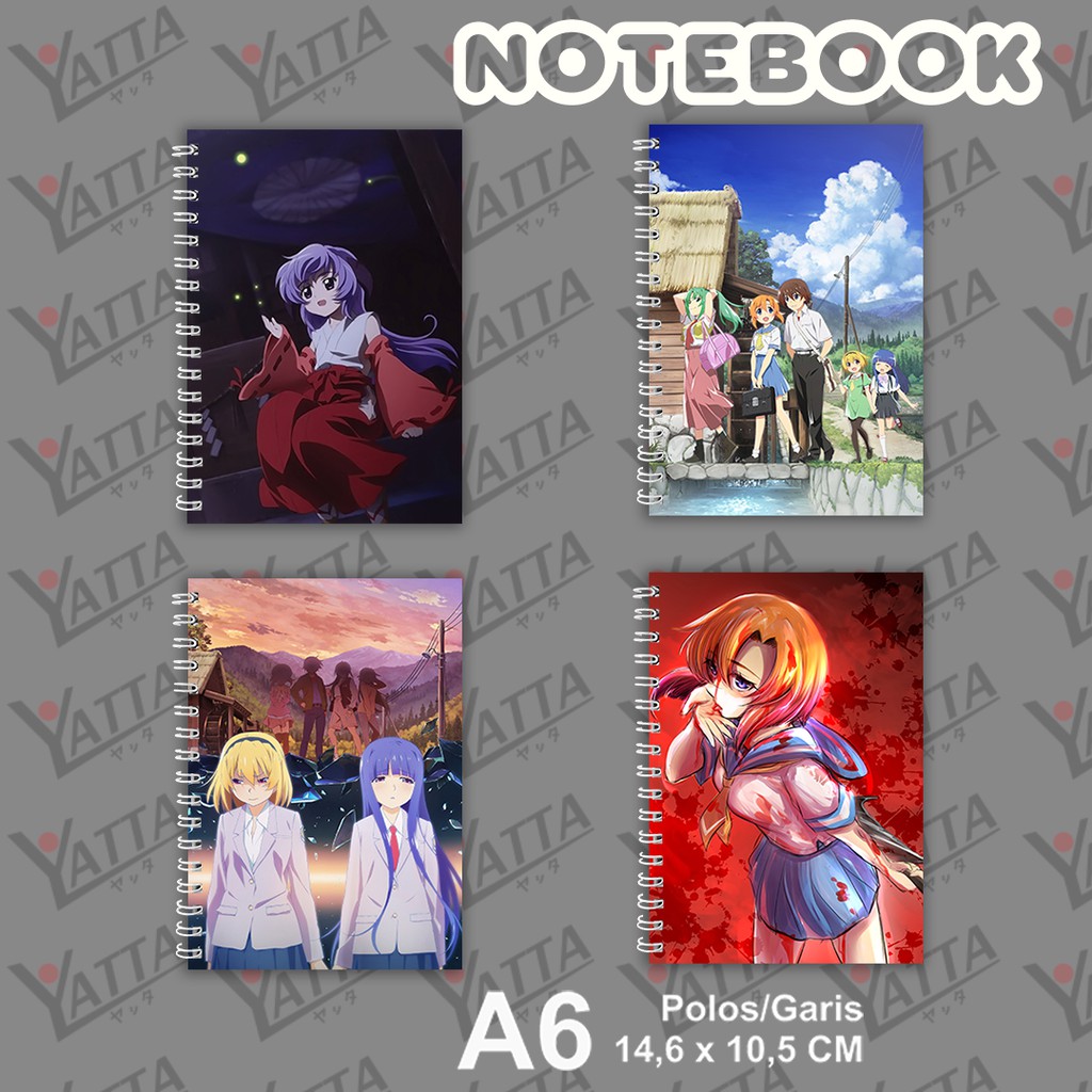 

Notebook Anime ukuran A6 10,5 cm x 14,8 cm Higurashi when they cry