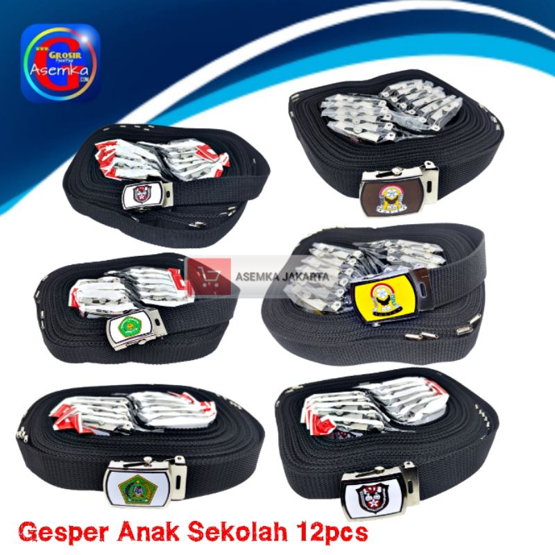 ikat pinggang  gesper Sabuk anak sekolah Madrasah sd smp sma pramuka grosir 12pcs