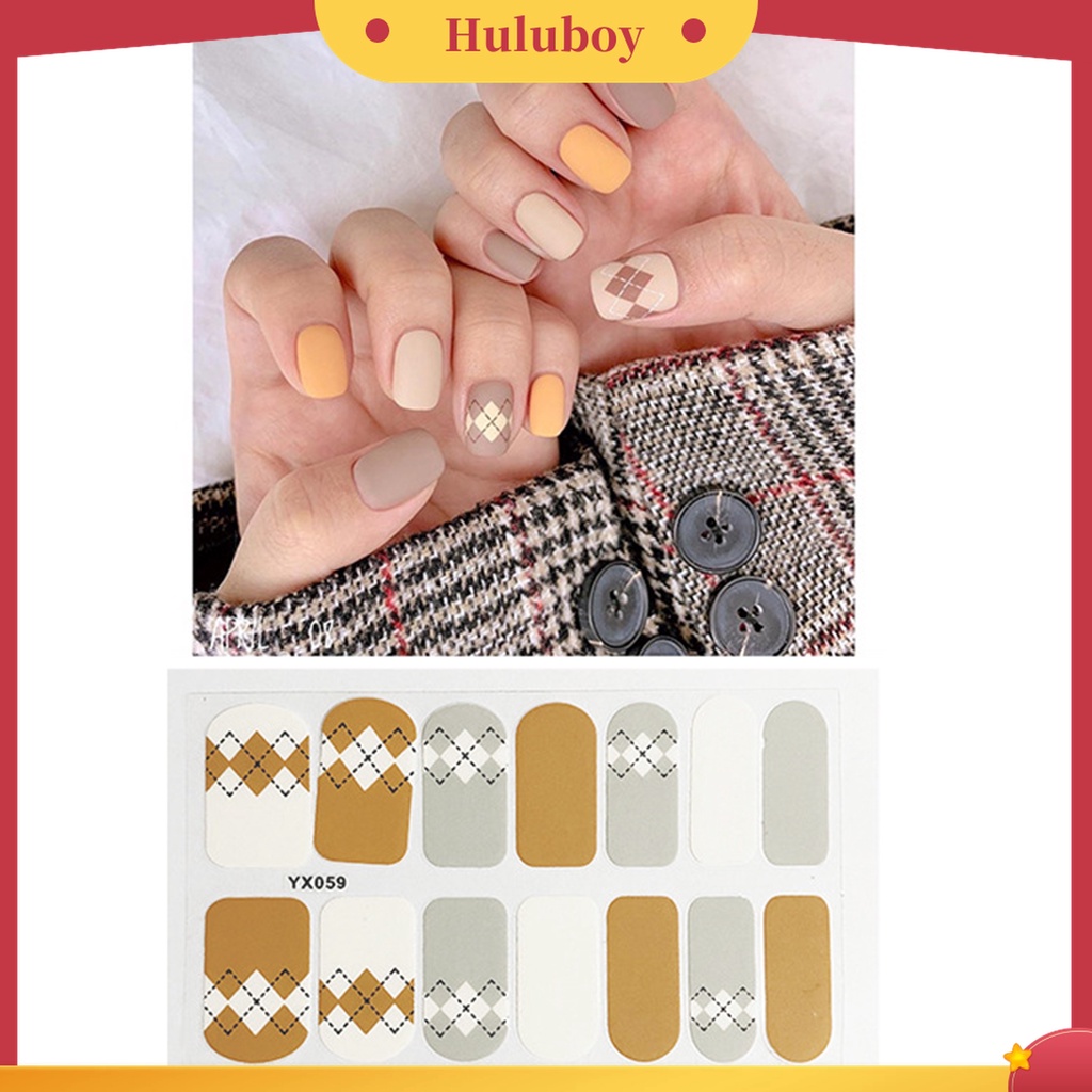 Huluboy Huluboy♡ 3pcs Stiker Kuku Full Cover Motif Kartun Anti Air Untuk Dekorasi Manicure