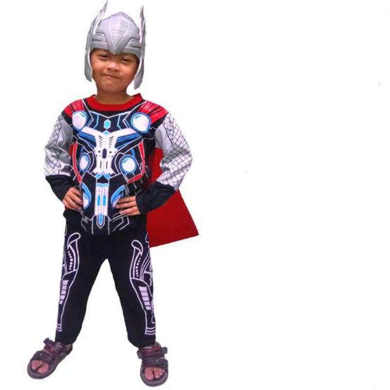 KOSTUM BAJU ANAK THOR TANPA PALU GRATIS TOPENG / baju anak laki laki thor